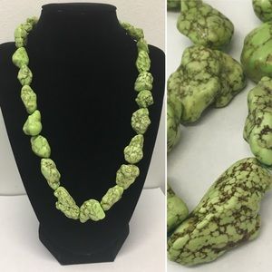 Striking lime green turquoise necklace